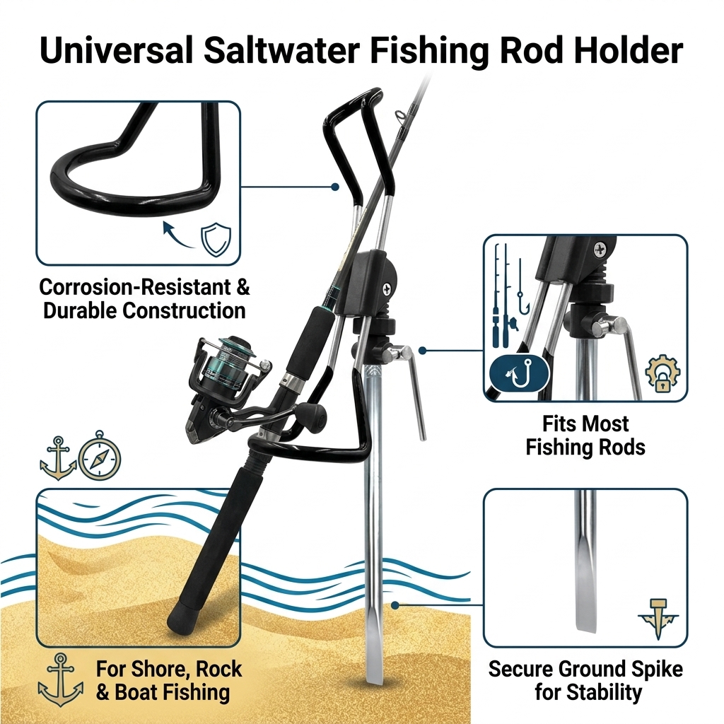حامل عصا الصيد العالمي المتين  - مراجعة Fishing Rod Rack وسعره